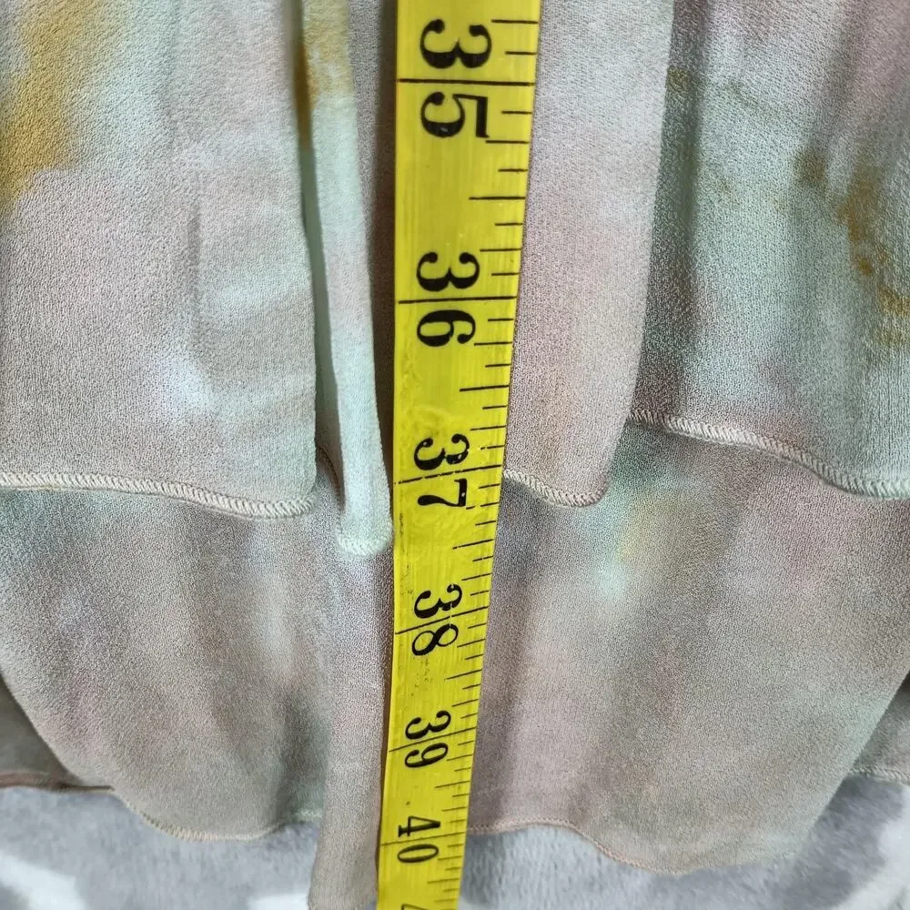 Young Fabulous & Broke Dress Medium Tie Dye Semi Sheer Boho Bell Sleeve - Picture 5 of 7